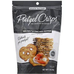 Snack Factory – Pretzel Crisp Sea Salt & Cracked Pepper, 7.2 Oz | Pack