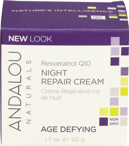Andalou Naturals – Night Cream Repair Resveratrol Q10, 1.7 oz