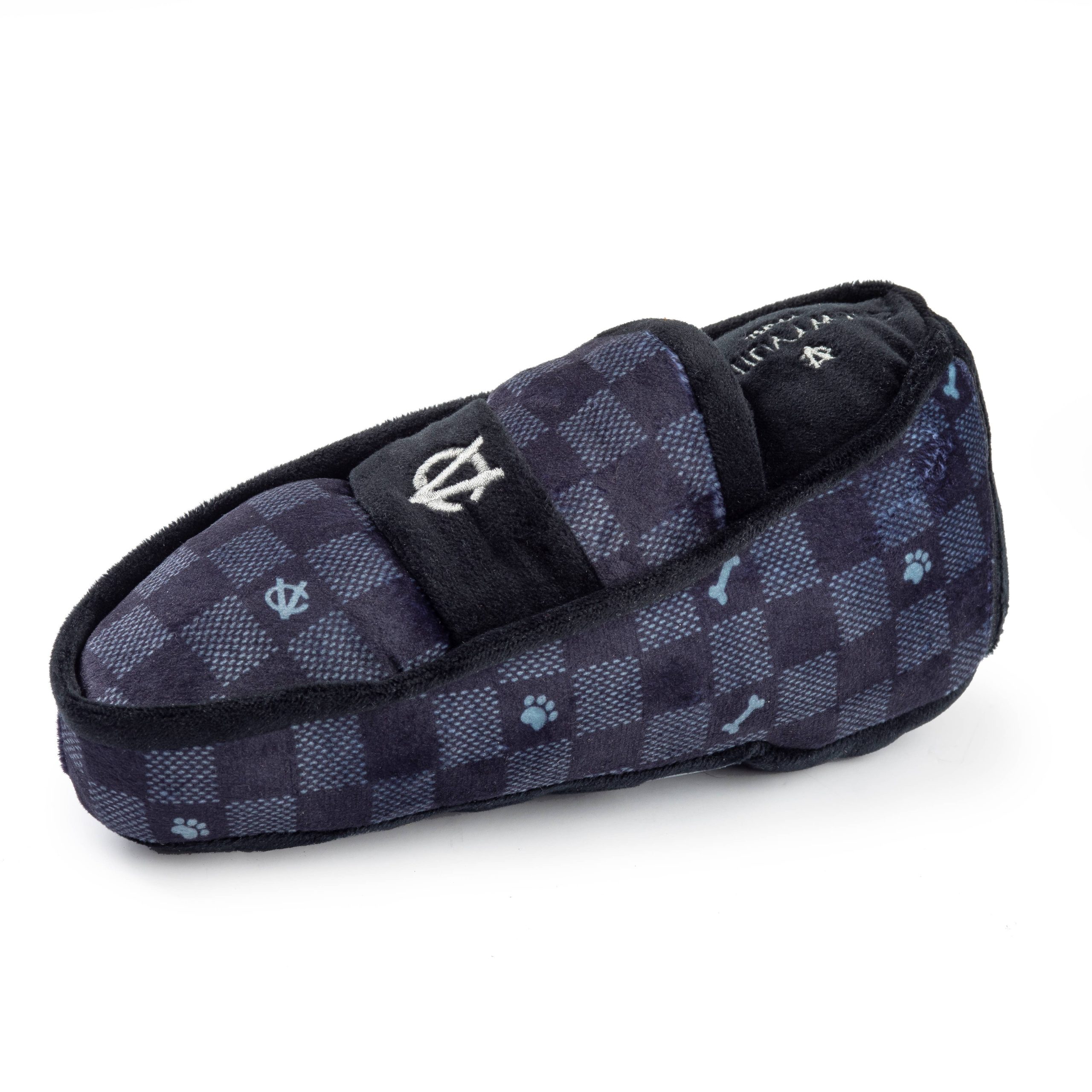 Haute Diggity Dog – Black Checker Chewy Vuiton Loafer Squeaker Dog Toy