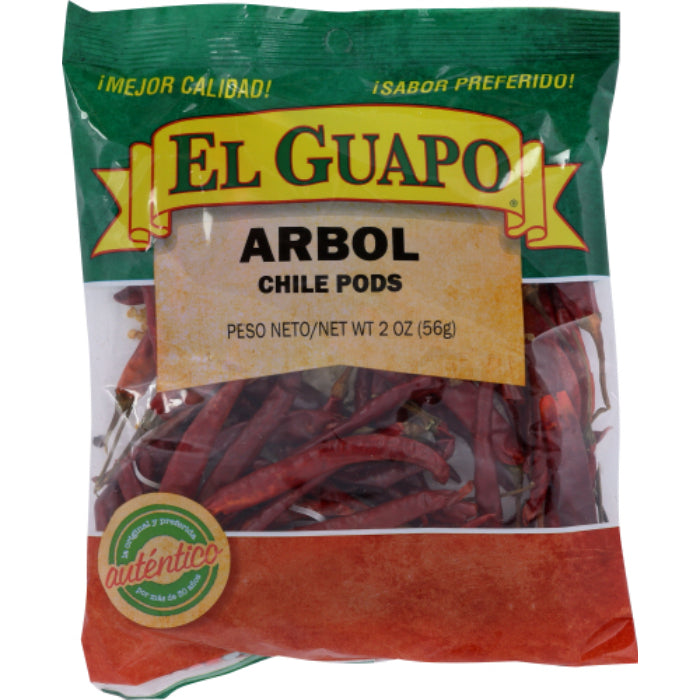 El Guapo Spice Chili de Arbol Whole 2 Oz – Pack of 12