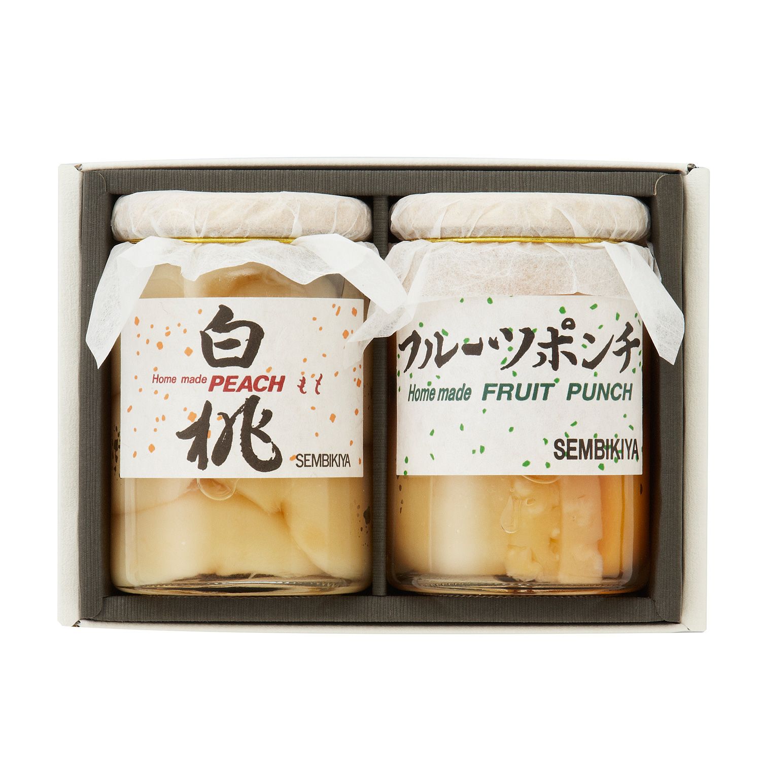 Kyobashi Senbikiya, White Peach in Syrup and Fruits Punch, For a Gift