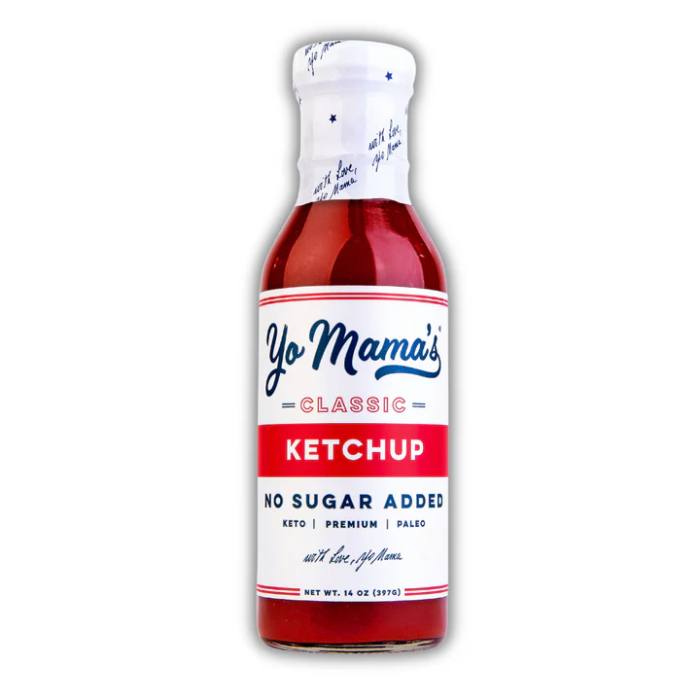 Yo Mama’s Foods Classic Ketchup 14oz – Sugar-Free, Natural Ingredients