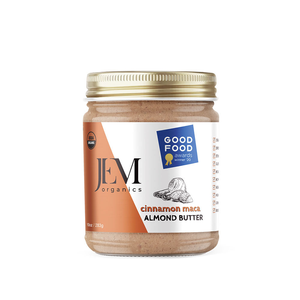 JEM Organics Cinnamon Maca Almond Butter – Medium 6 pack