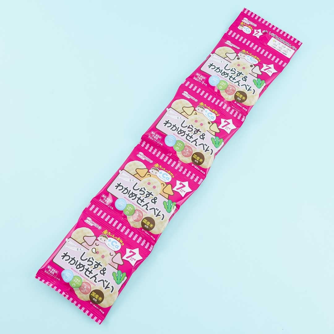 Wakodo Baby +Ca Whitebait & Seaweed Rice Crackers Mini Pack – 4 pcs