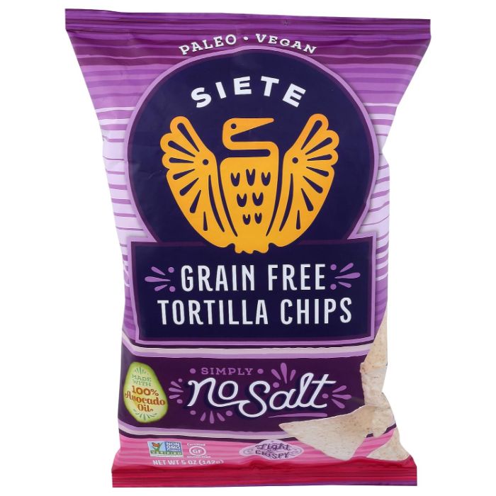 Siete – Chip Tortilla No Salt, 5 Oz – Pack of 12