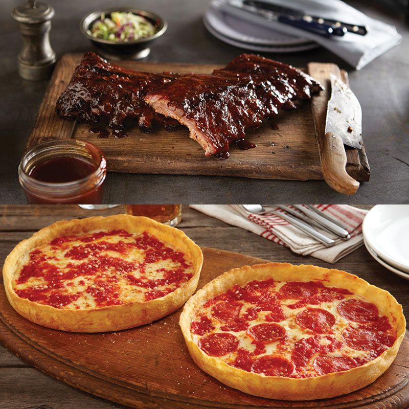 Real Urban BBQ Baby Back Ribs & 2 Lou’s Pizzas