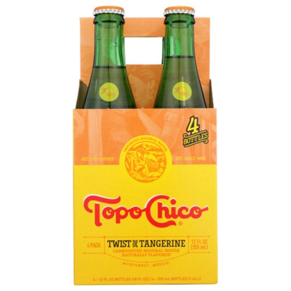 Topo Chico – Twist of Tangerine Sparkling Water, Pack of 4 48 OZ – (Pa