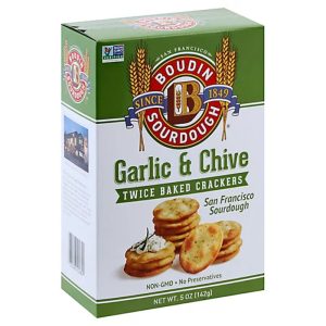 Boudin Sourdough – Crackers Garlic & Chive, 5 Oz | Pack of 12