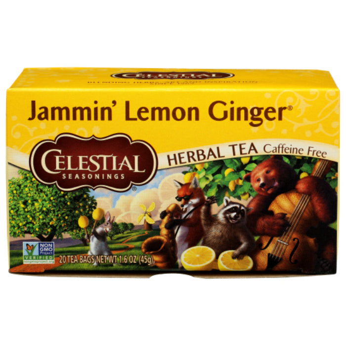 Celestial Seasonings – Herbal Tea Jammin’ Lemon Ginger, 20 Bags | Pack