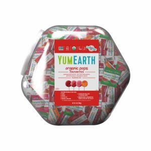 YumEarth – Organic Assorted Flavors Lollipop Counter Bin, 30oz