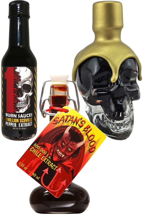Scariest Pepper Extracts Gift Set, 5oz, 1.7oz, 1.35oz.