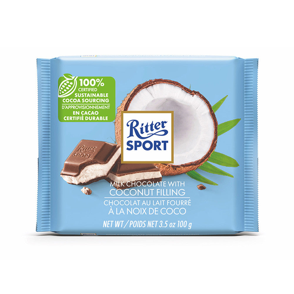 Ritter Sport Milk Chocolate Bar w/ Coconut Filling – 100g