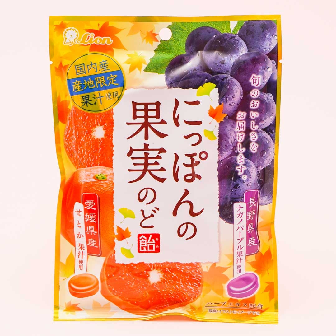 Lion Japanese Fruits Throat Lozenges – Setoka & Nagano Purple Grapes