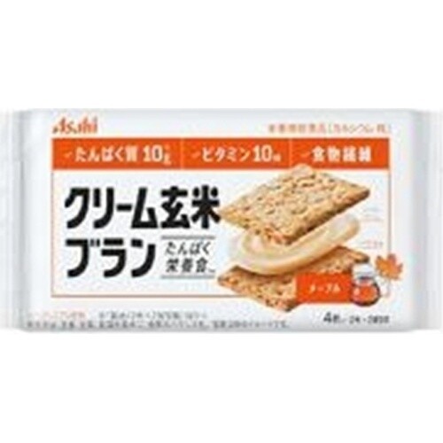 Asahi, Cream Bran, Wheat Bran & Brawn Rice Sandwiches with Cream, “Maple”, 2pcs in 1 bag. 72g
