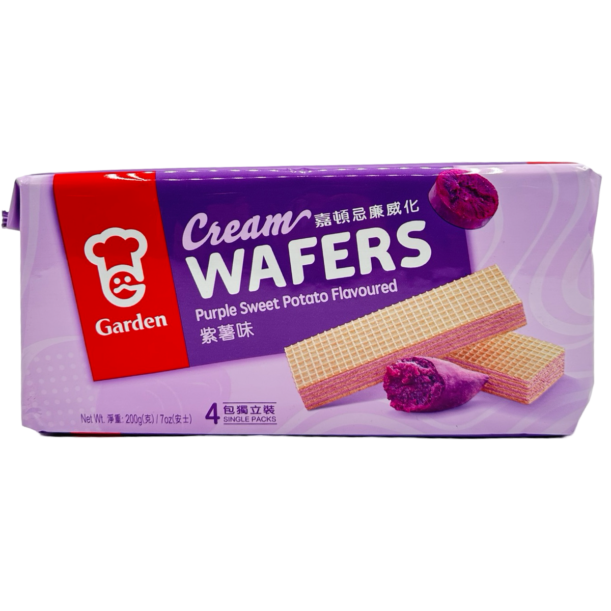Garden – Cream Wafers – UBE – Purple Sweet Potato Flavoured – 4 Single Pack – 200 G
