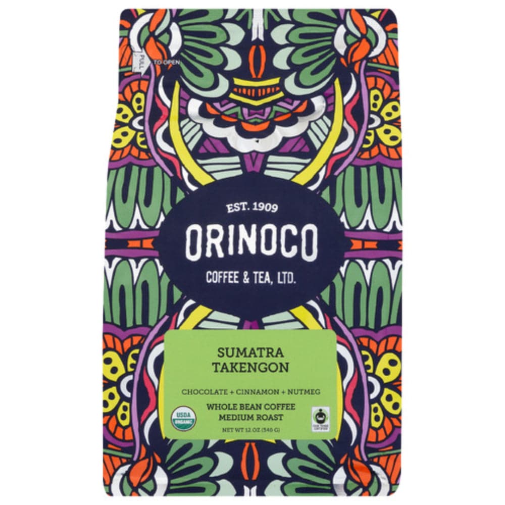 Orinoco Coffee & Tea – Sumatran Whole Bean Coffee, 12 oz | Pack of 6