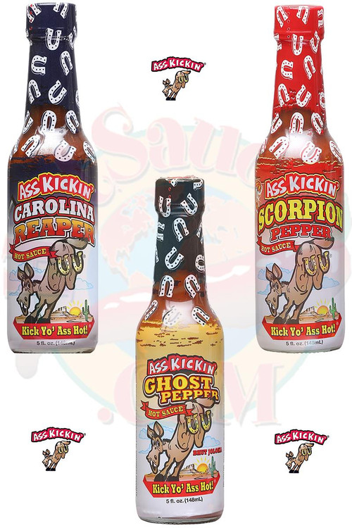 Ass Kickin Extreme Hot Sauces 3 Pack, 3/5oz.