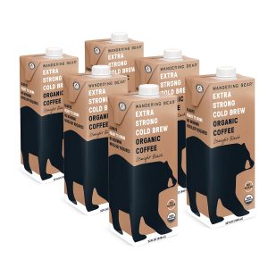 Wandering Bear Coffee – Cold Brew Black Coffee, 32 fl oz | Pack of 6