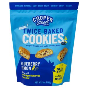 Cooper Street Snacks Twice Baked Blueberry Lemon Cookies – 5oz.