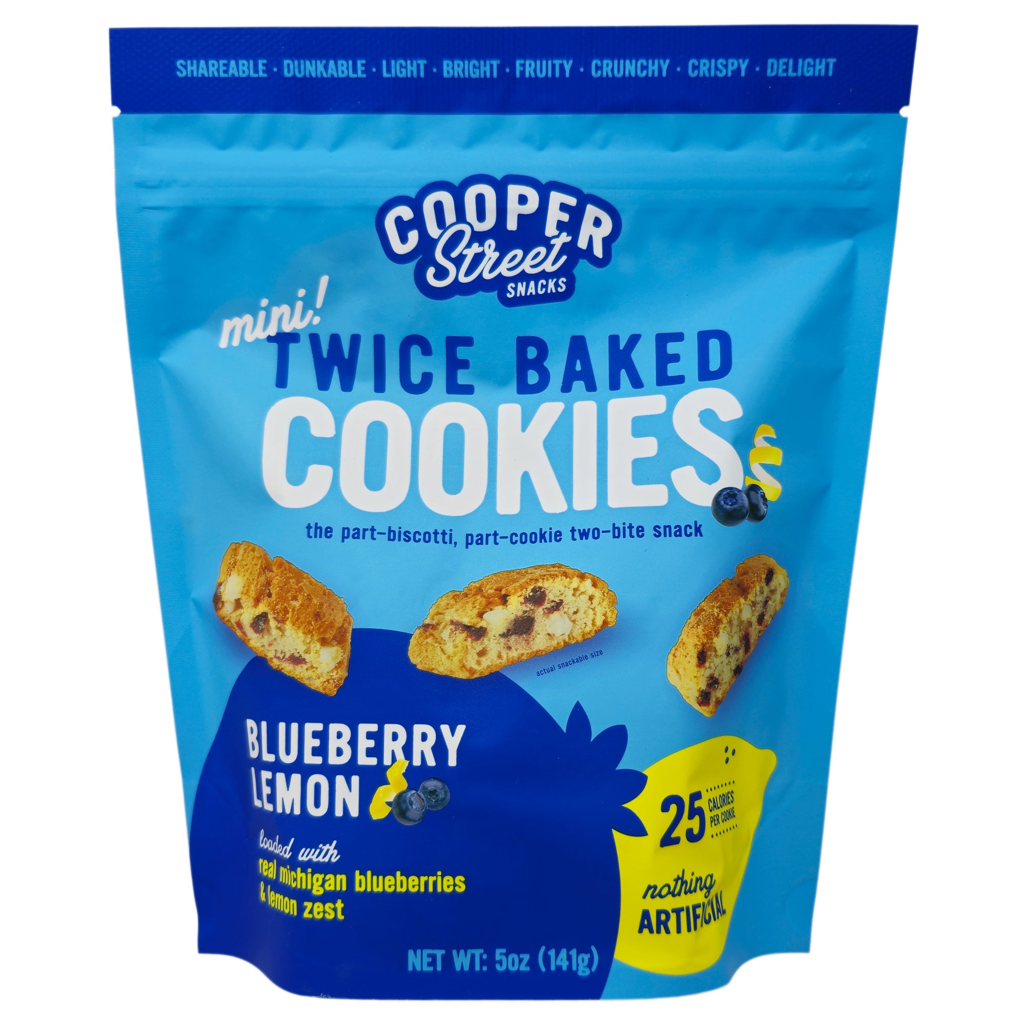 Cooper Street Snacks Twice Baked Blueberry Lemon Cookies – 5oz.