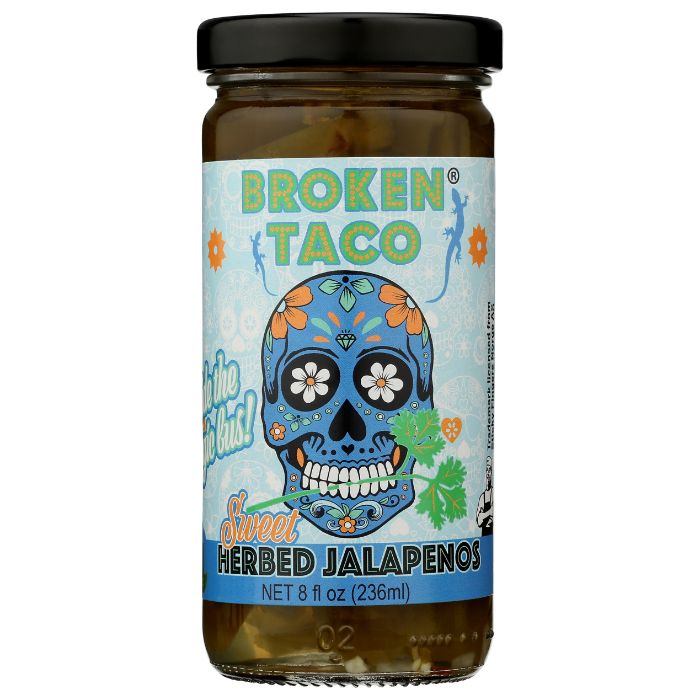 Broken Taco – Sweet Jalapenos Herb Sliced, 8 Oz (Pack Of 6)