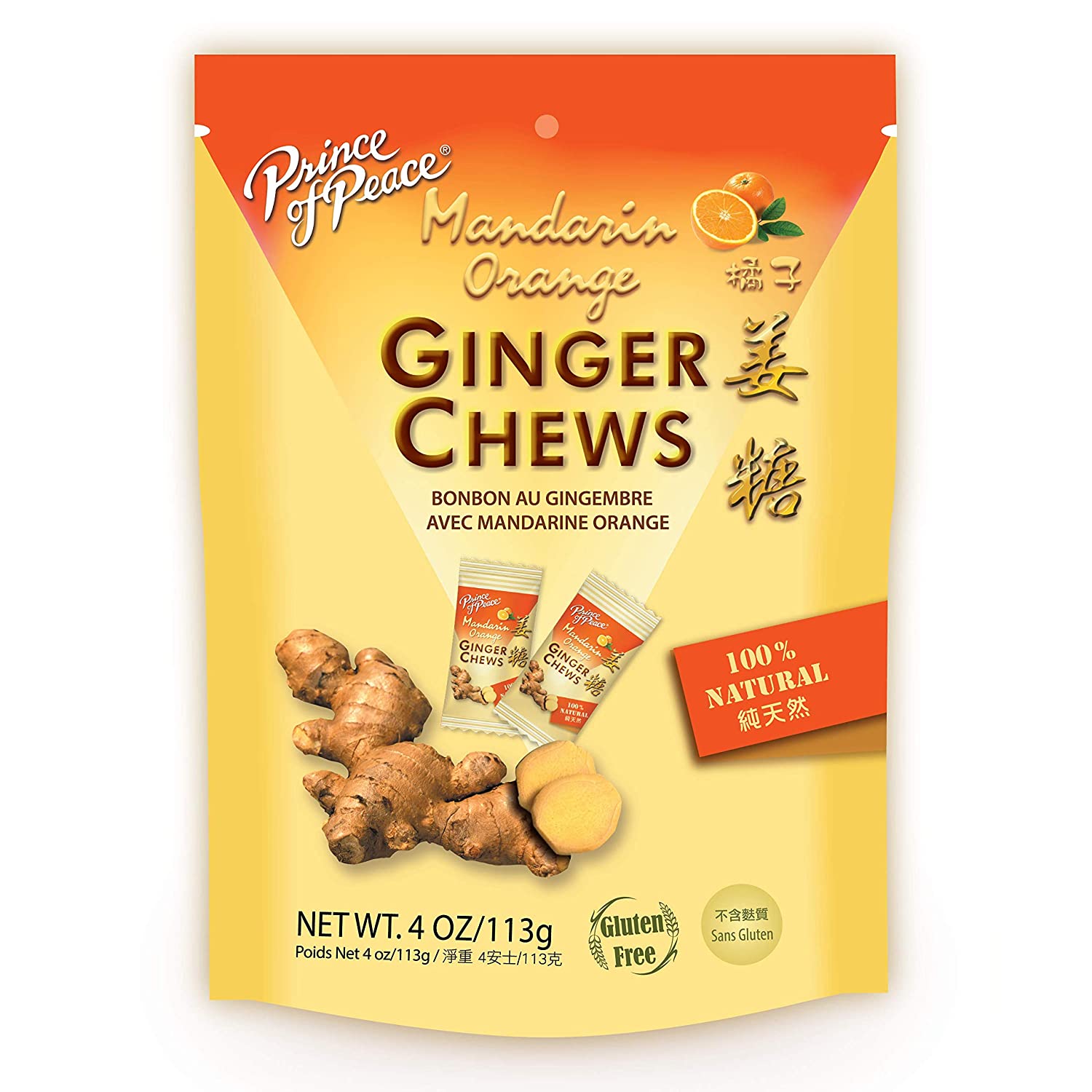 Prince of Peace – Ginger Candy Chews with Mandarin Orange, 4 oz | Pack