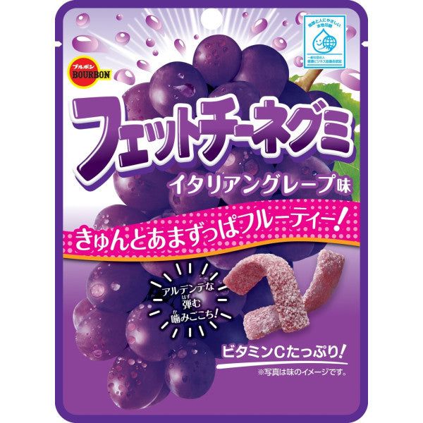 Bourbon Fettuccine Gummies Italian Grape Flavor Chewy Candy from Japan 50g