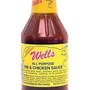 Wells All Purpose Pork Rib & Chicken BBQ Sauce, 18oz.