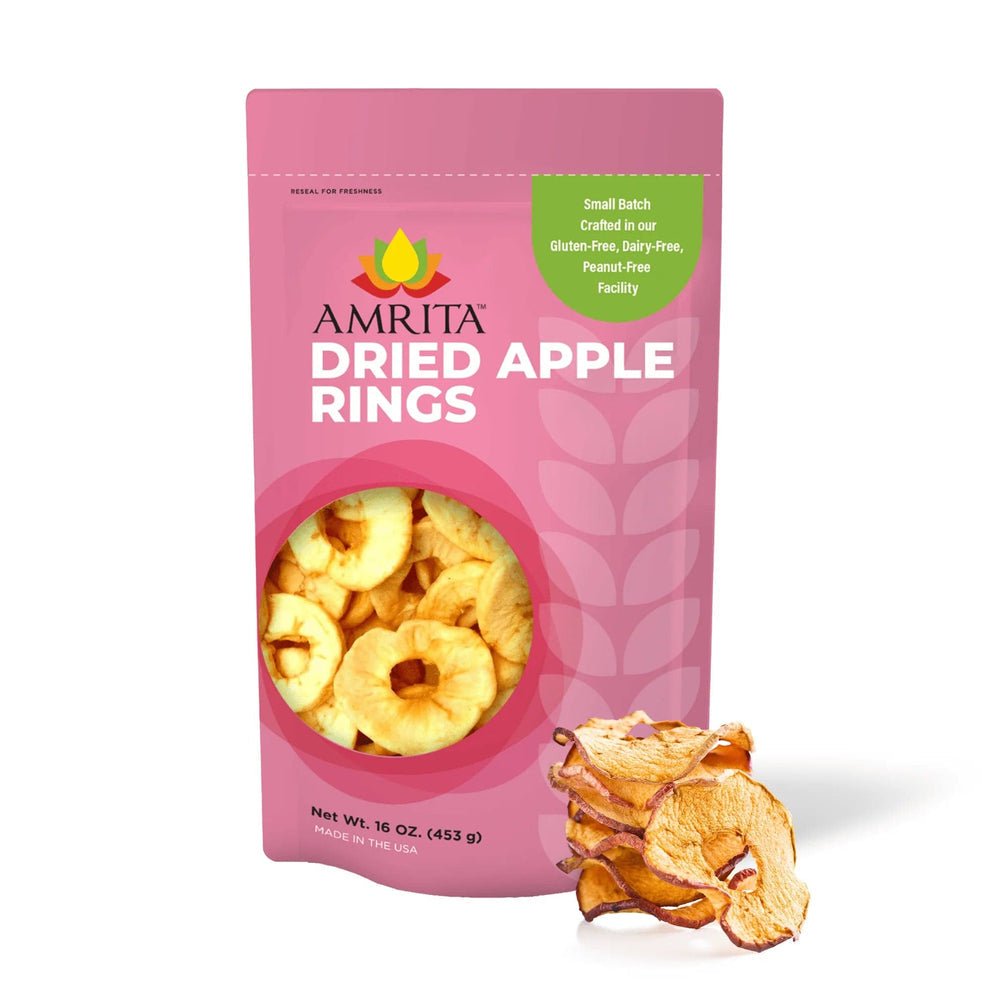 Amrita Bars Dried Apple Rings (Unsulfured) – 10 x 8oz Bags