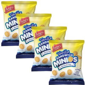 Lieber’s Minios Vanilla Sandwich Cookies, 2 oz (Pack of 4)