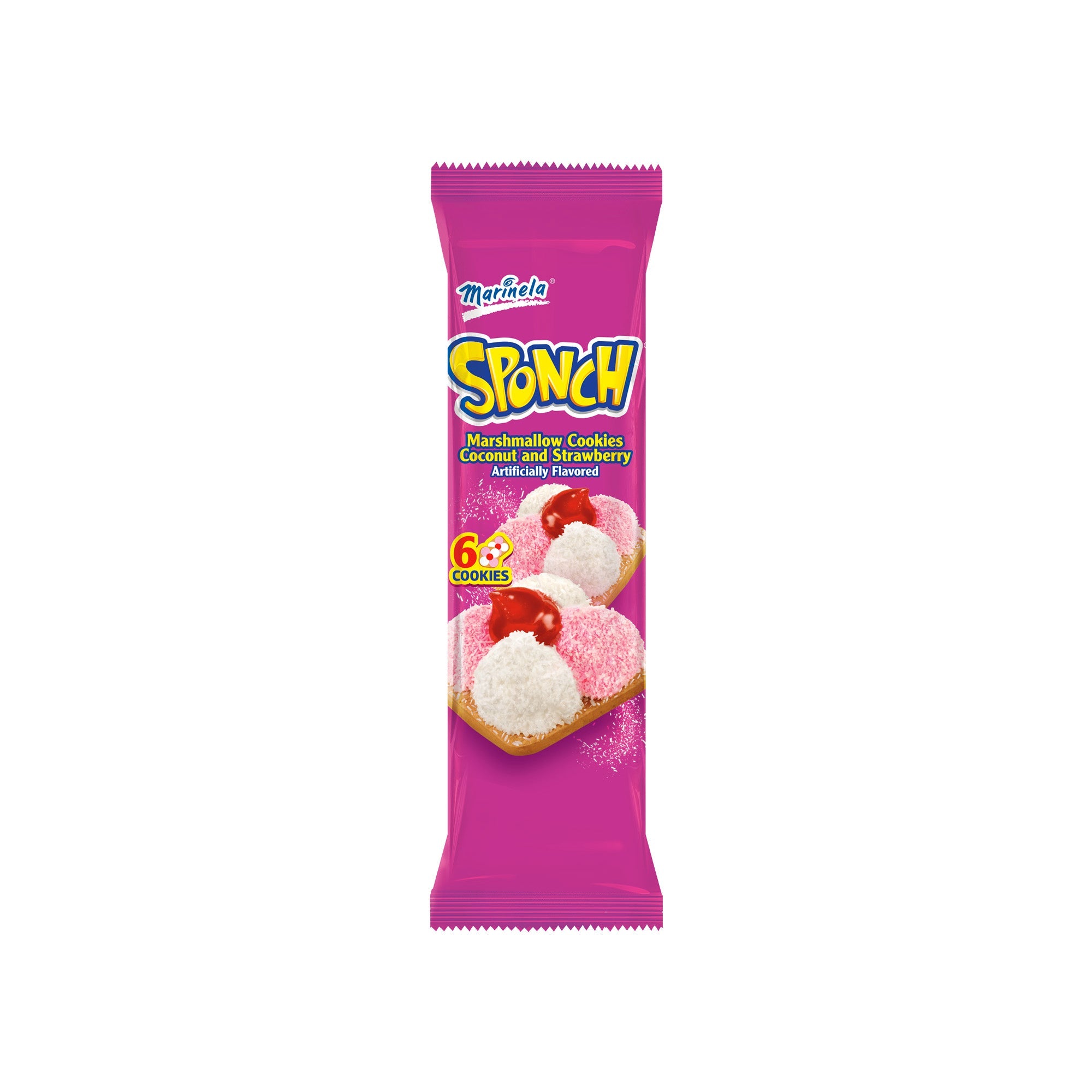 Marinela Sponch Marshmallow Cookies Coconut & Strawberry (Mexico)