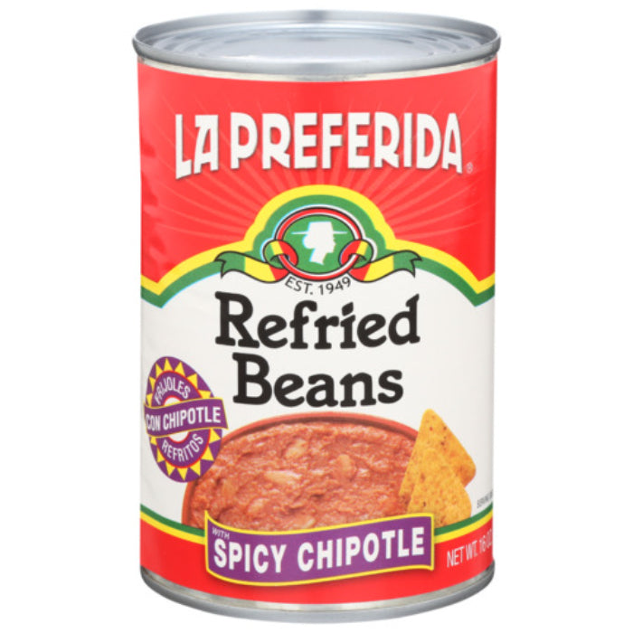 La Preferida – Refried Beans Chipotle, 16 Oz – Pack of 12