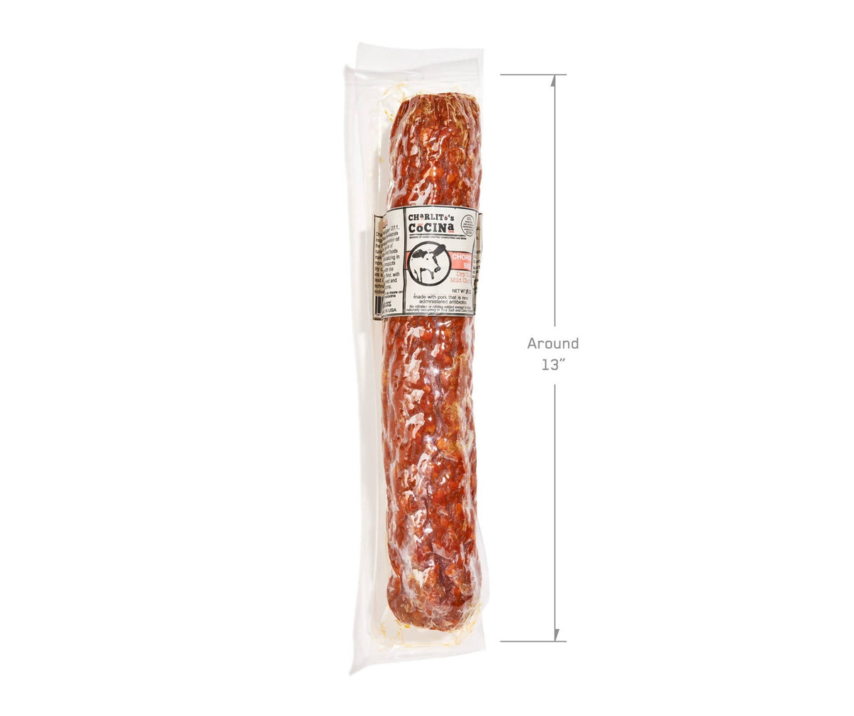 Charlito’s Cocina Chorizo Largo – Foodservice Dry Cured Mild Chorizo – 6 x 1.5 LB