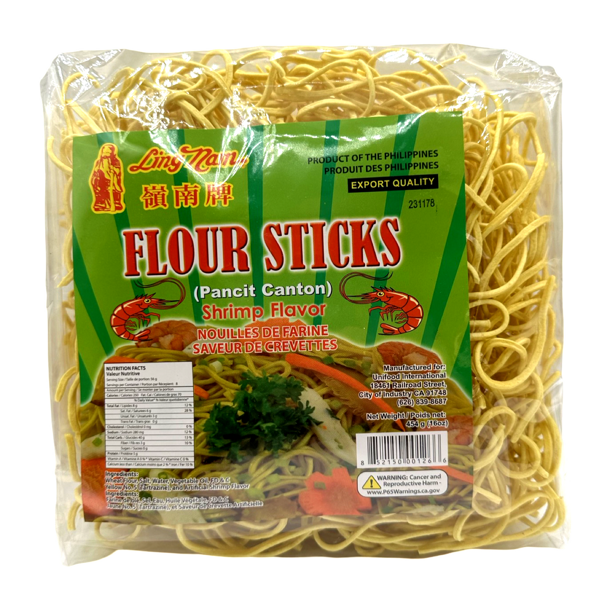 Ling Nam – Flour Sticks (Pancit Canton) Shrimp Flavor – 16 OZ