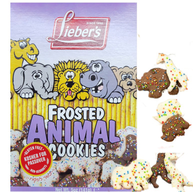 Lieber’s Frosted Animal Cookies, Kosher for Passover, 5 oz