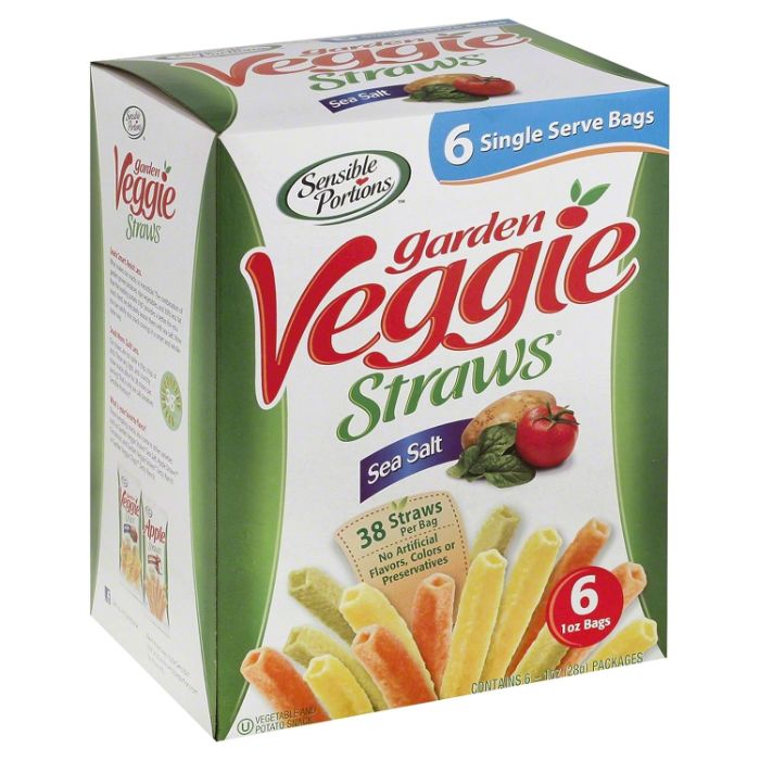Sensible Portions Garden Veggie Straws Sea Salt 6 oz – Pack of 6