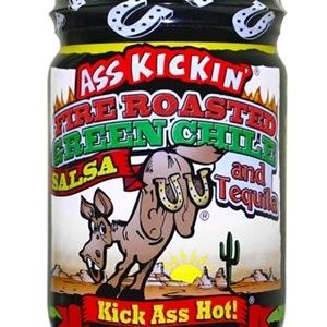 Ass Kickin Roasted Green Chile & Tequila Salsa, 13oz.