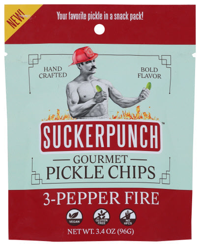 Suckerpunch – Pickle Chips 3 Pepper, 3.4 Oz | Pack of 12