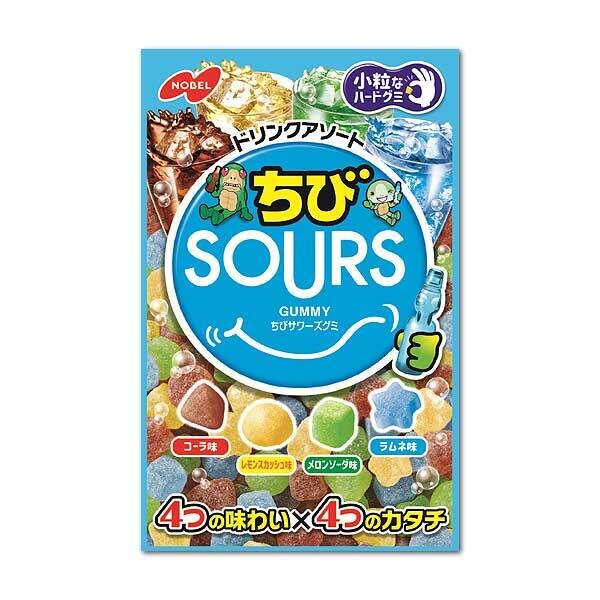 Nobel “Chibi Sours gummy”, Drink Assort, Cola, Soda, 80g