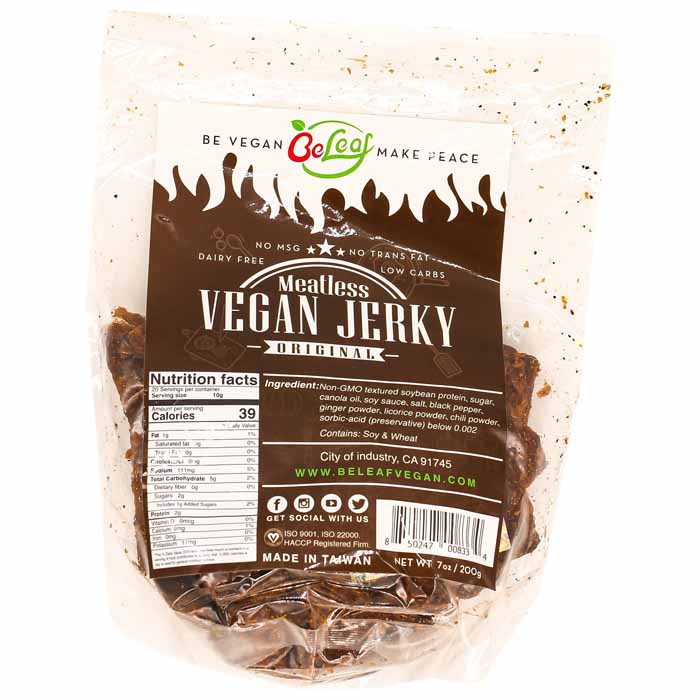 BeLeaf – Meatless Vegan Jerky, 7oz | Assorted Flavors