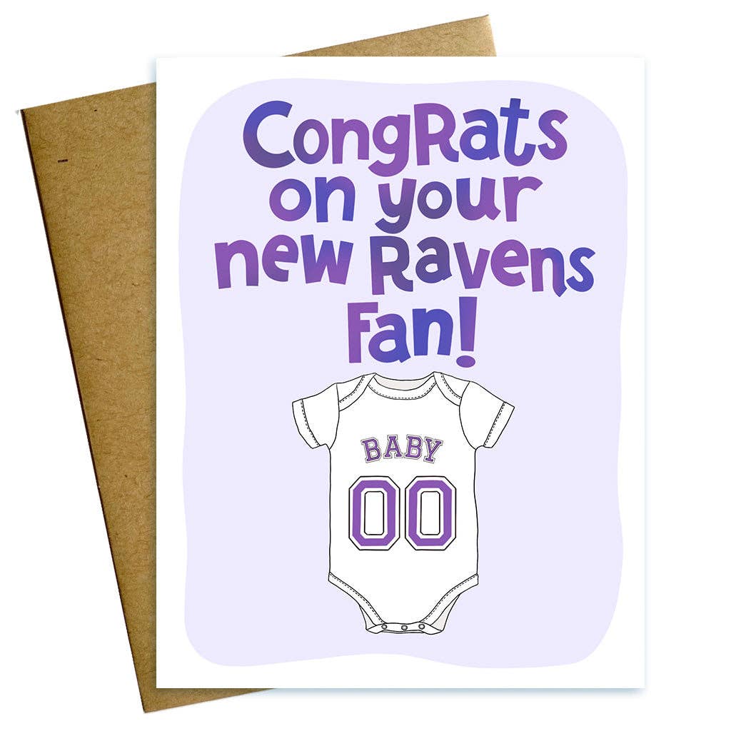 Maggie Moore Studio – Congrats on Your New Ravens Fan Baby Card