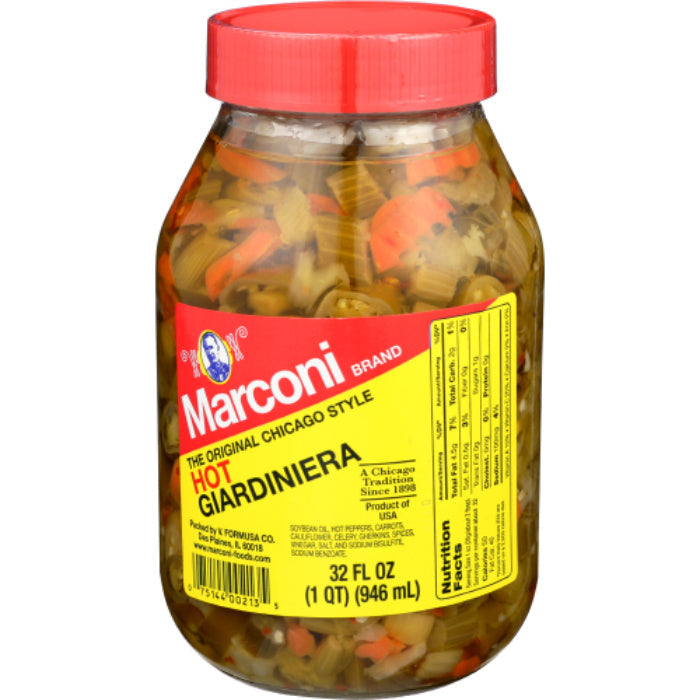 Marconi – Giardiniera Hot, 32 Oz – Pack of 12