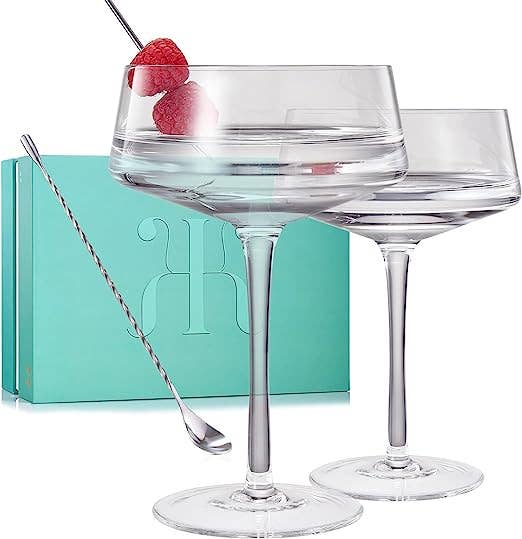 The Wine Savant – Martini Glass Set of 2 | 10oz | Crystal Martini with