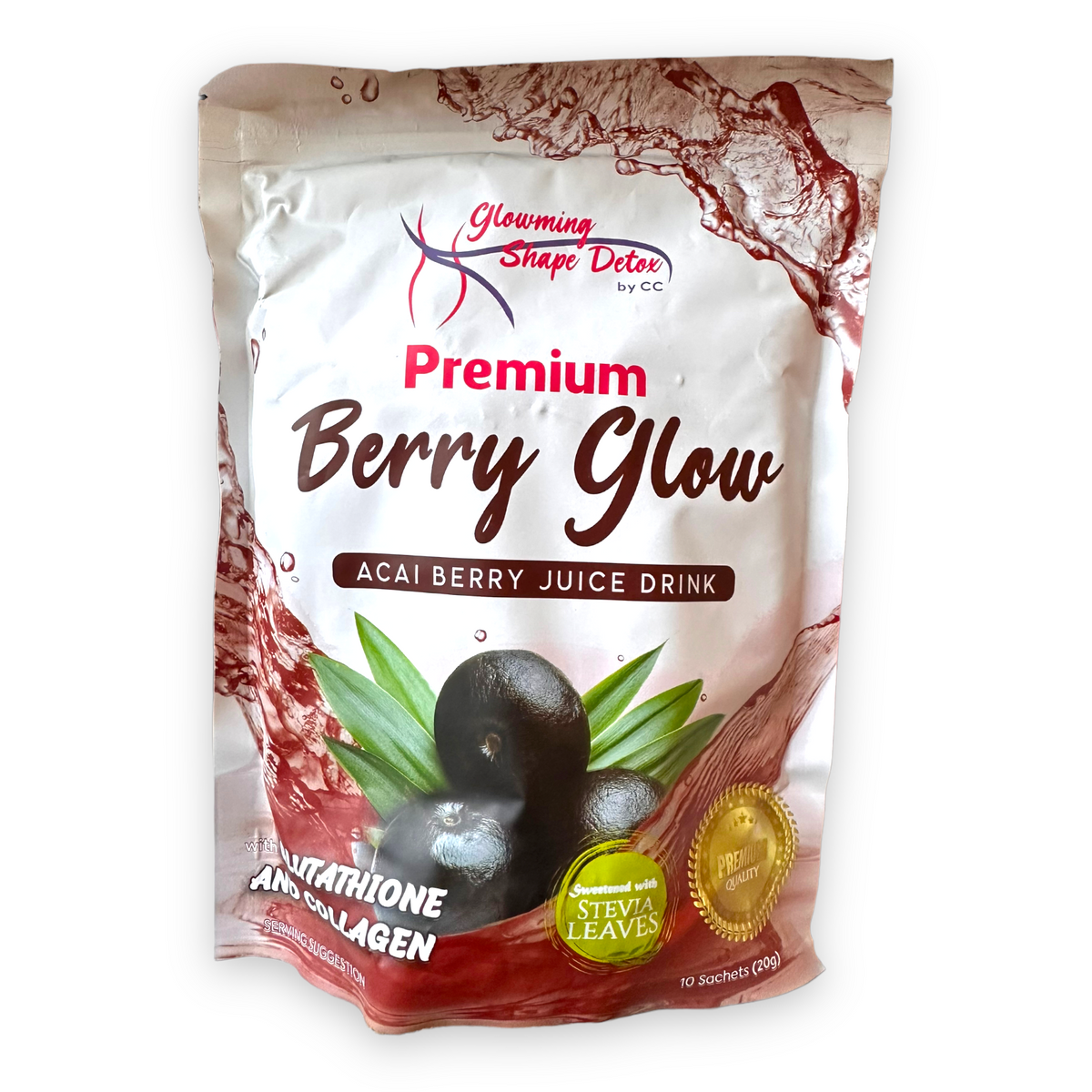 Glowming Shape Detox by CC – Premium Berry Glow – Açaí Berry Juice Drink 10 x 20g