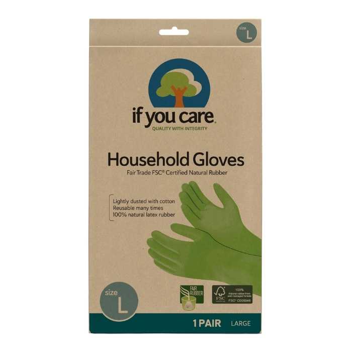 If You Care – Natural Rubber Household Gloves, 1 Pair | Multiple Sizes