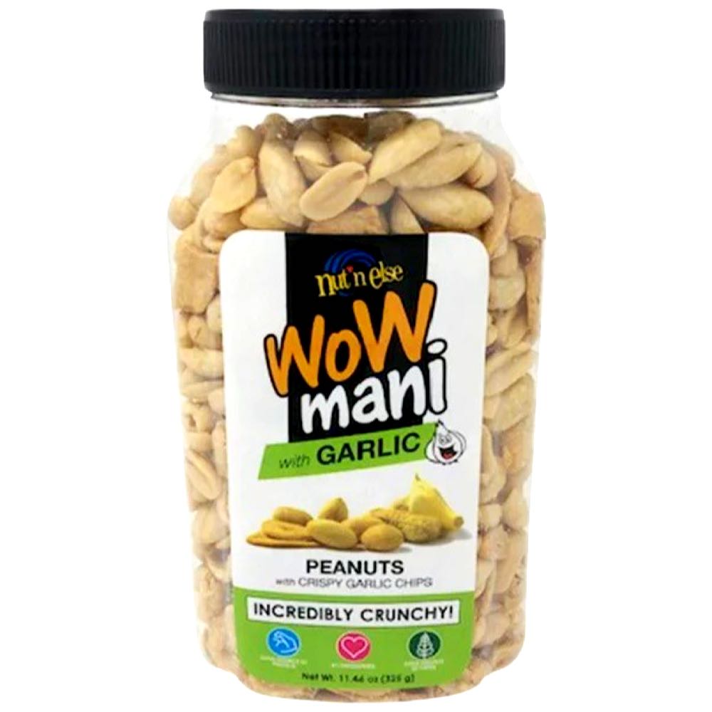 Nut n Else – WoW Mani with Garlic – Peanuts with Crispy Garlic Chips – Incredibly Crunchy! – 325 G