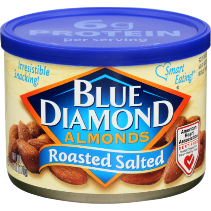 Blue Diamond – Almond Roasted Salt Tins, 6 oz (Pack of 12)