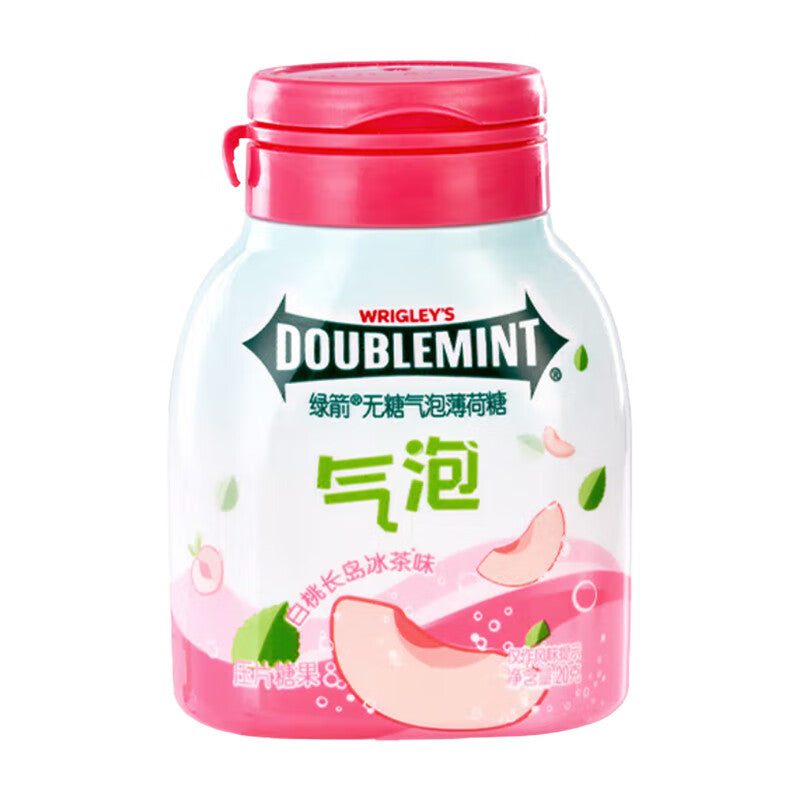 Wrigley’s Doublemint White Peach Iced Tea Flavor Bubble Mint Candy 20g