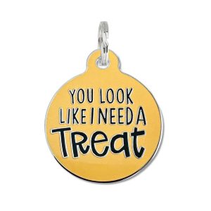 Bad Tags – You Look Like I Need a Treat – Dog ID Tag or Collar Charm