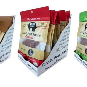Big Fork Craft Pork Jerky Bags – 24 bags x 8 of each flavor case